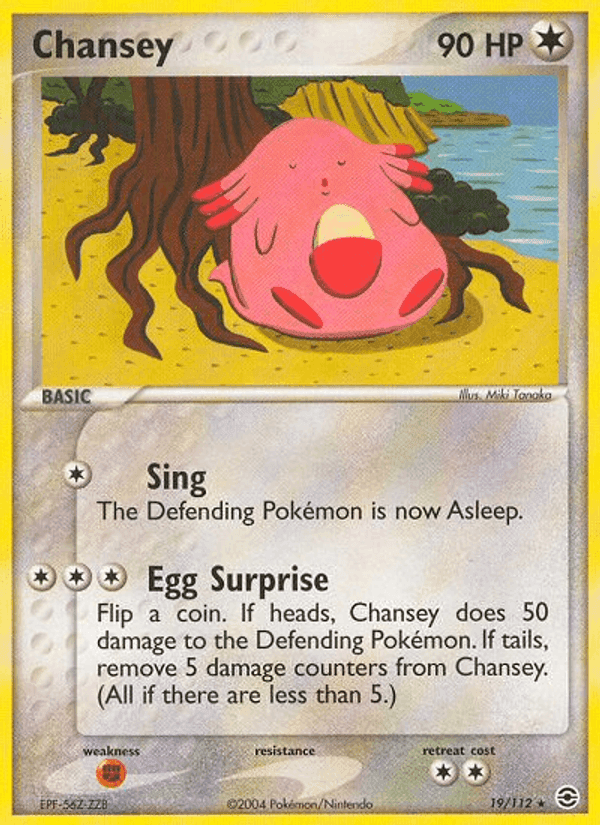 Chansey, carta 19 di EX RossoFuoco e VerdeFoglia