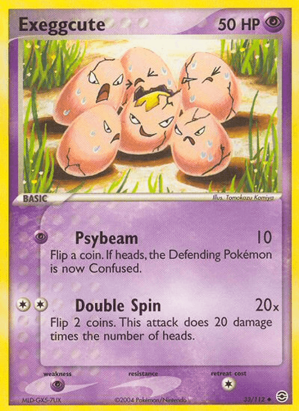 Exeggcute, carta 33 di EX RossoFuoco e VerdeFoglia