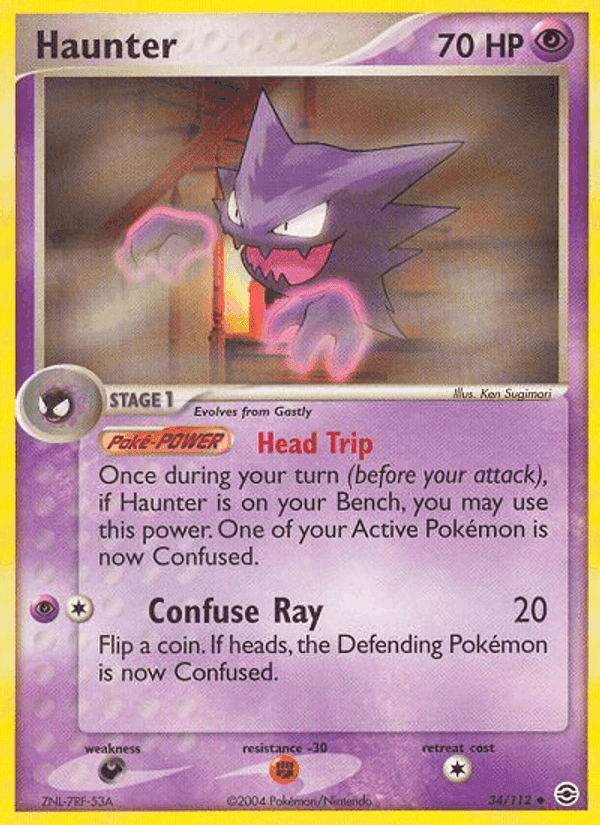 Haunter, card 34 from FireRed & LeafGreen