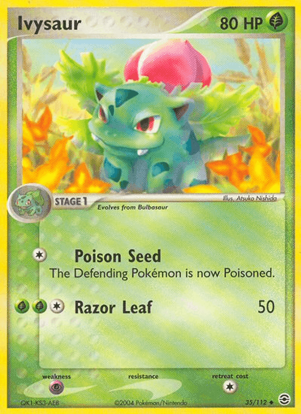 Ivysaur, carta 35 di EX RossoFuoco e VerdeFoglia