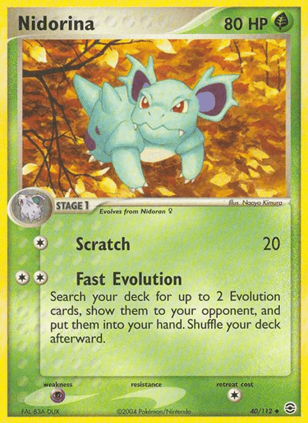 Nidorina, carta 40 di EX RossoFuoco e VerdeFoglia