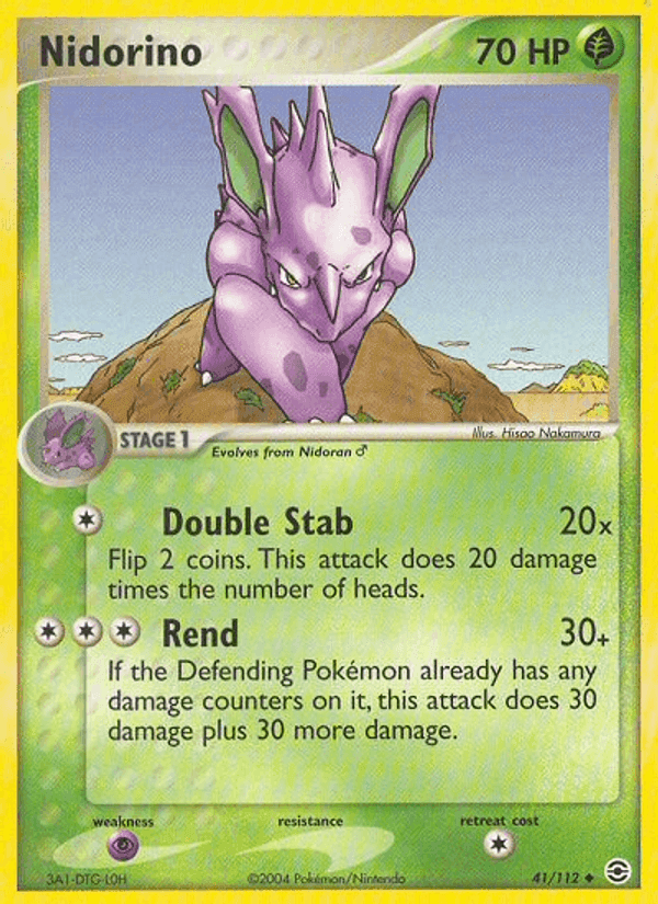 Nidorino, carta 41 di EX RossoFuoco e VerdeFoglia