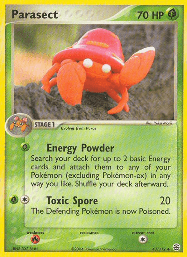 Parasect, carta 43 de FireRed & LeafGreen
