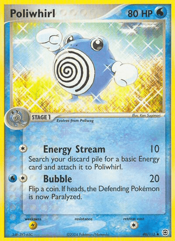 Poliwhirl, carta 46 di EX RossoFuoco e VerdeFoglia