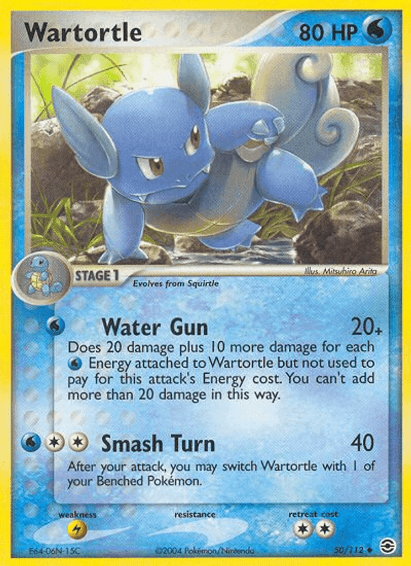 Wartortle, carta 50 di EX RossoFuoco e VerdeFoglia