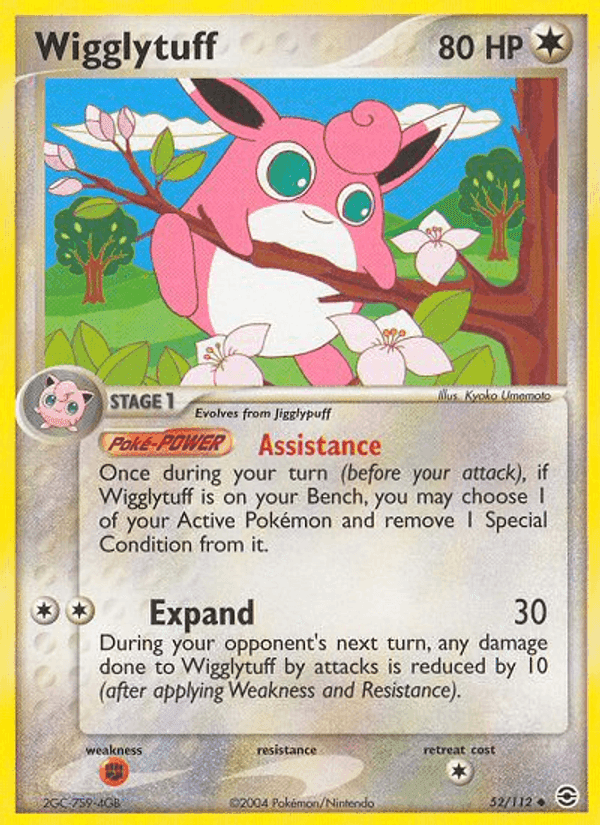 Wigglytuff, carta 52 di EX RossoFuoco e VerdeFoglia