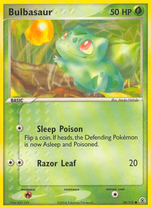 Bulbasaur, carta 54 di EX RossoFuoco e VerdeFoglia