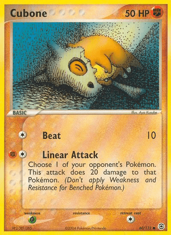 Cubone, carta 60 di EX RossoFuoco e VerdeFoglia