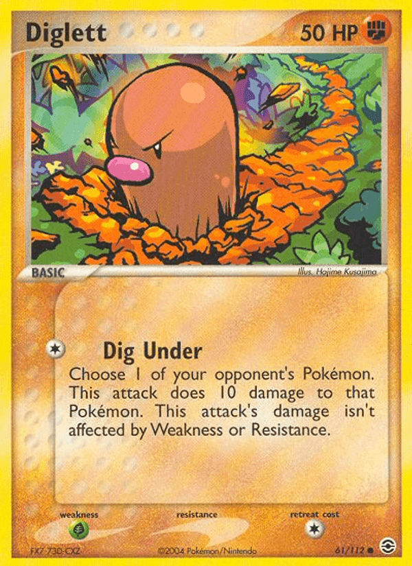Diglett, card 61 from FireRed & LeafGreen