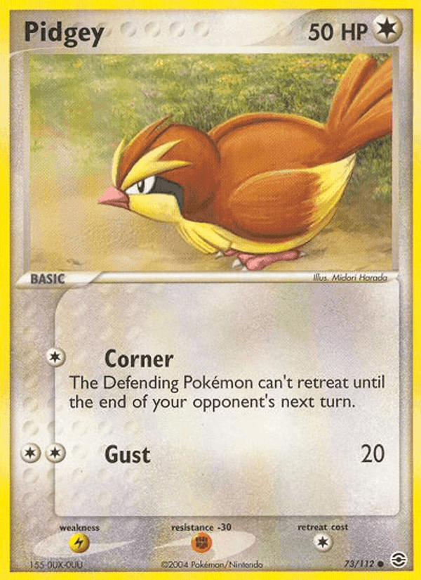 Pidgey, card 73 from FireRed & LeafGreen