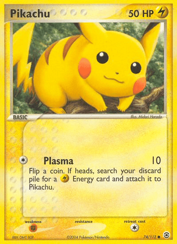 Pikachu, card 74 from FireRed & LeafGreen