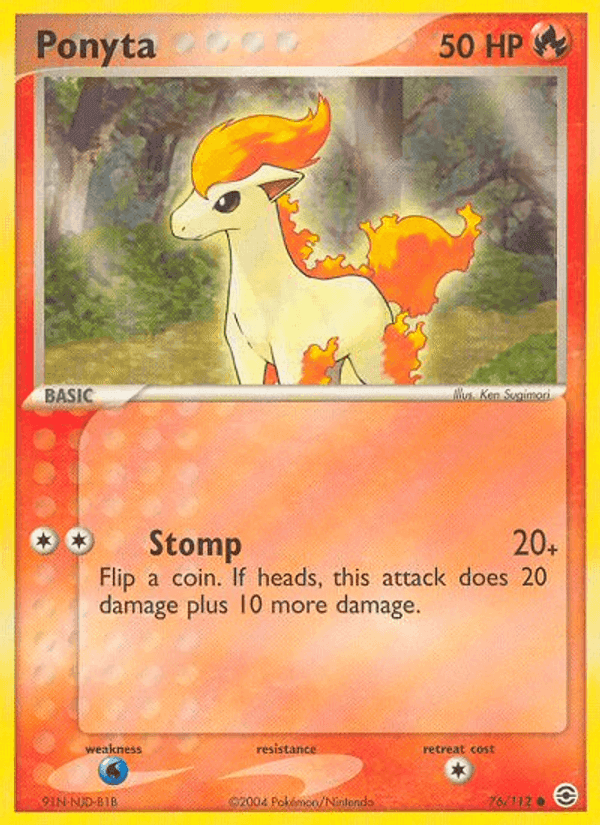 Ponyta, card 76 from FireRed & LeafGreen