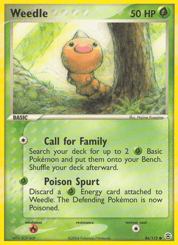Weedle, card 86 from FireRed & LeafGreen