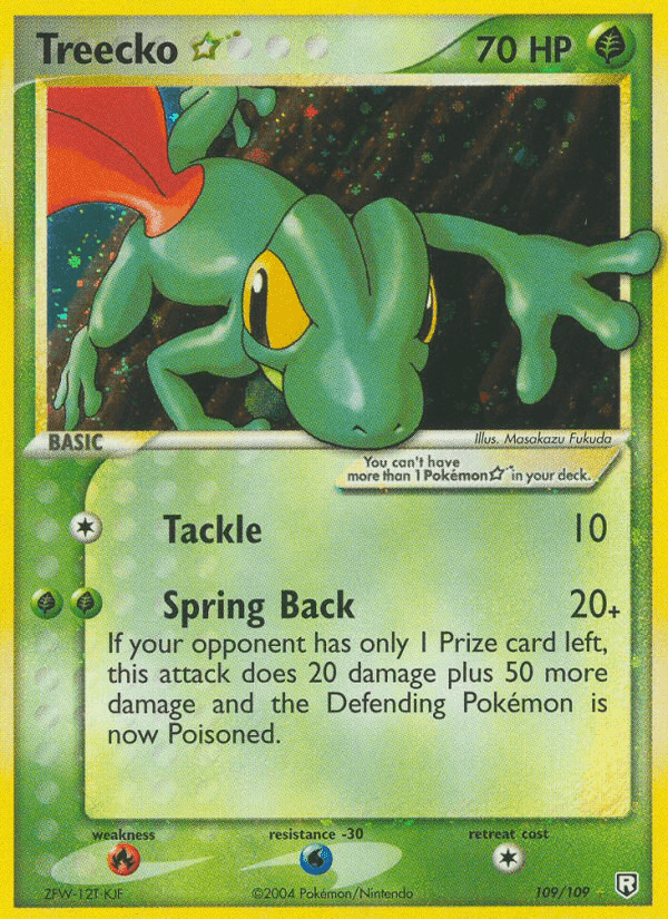 Treecko ☆, card 109 from Team Rocket Returns