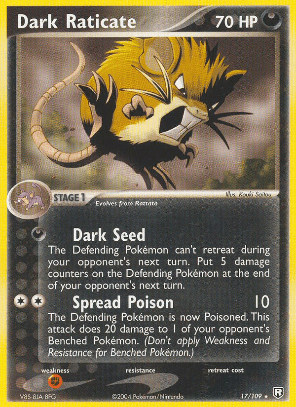 Dark Raticate, carta 17 di Team Rocket Returns
