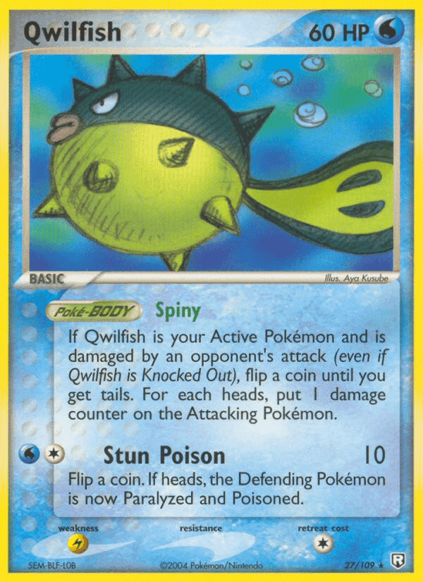 Qwilfish, carta 27 di Team Rocket Returns