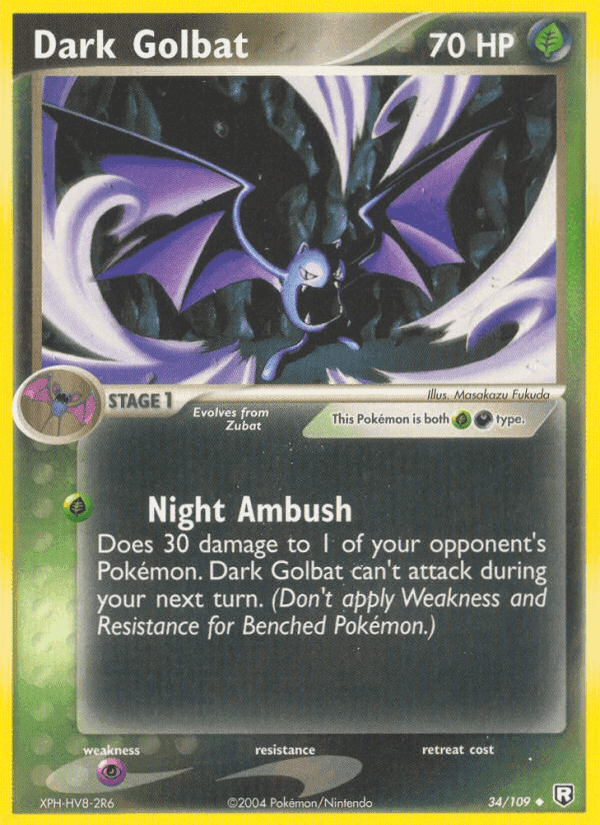 Dark Golbat, carta 34 di Team Rocket Returns