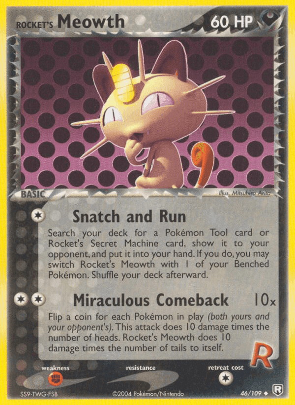 Rocket's Meowth, carta 46 di Team Rocket Returns