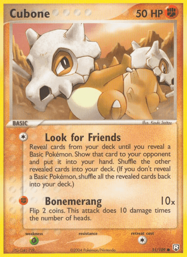 Cubone, carta 51 di Team Rocket Returns