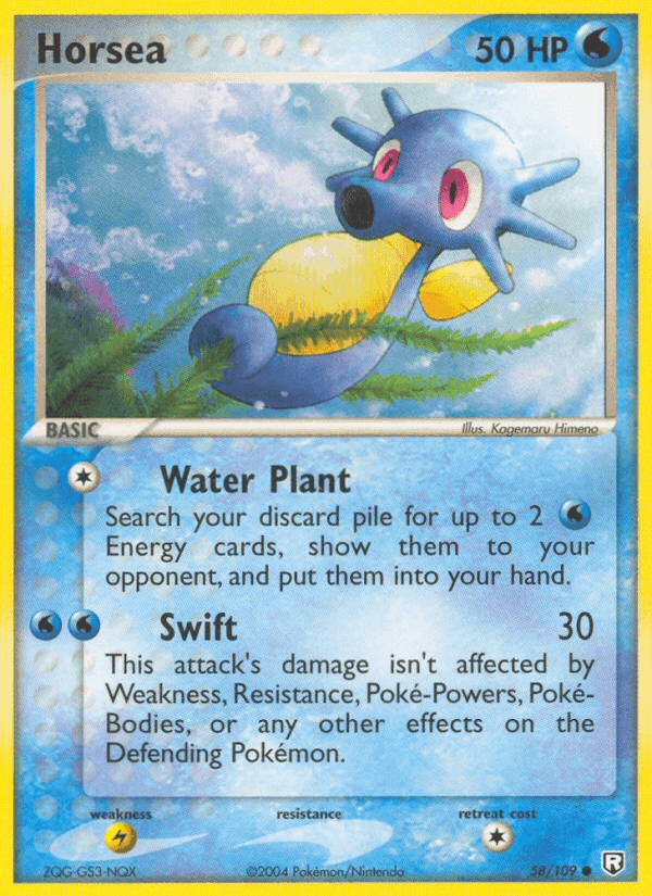 Horsea, carta 58 di Team Rocket Returns
