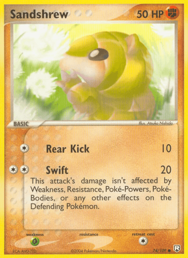 Sandshrew, card 74 from Team Rocket Returns