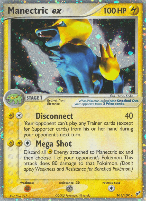 Manectric ex, carta 101 di EX Deoxys
