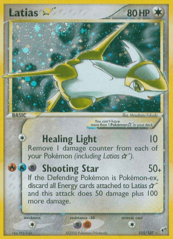Latias ☆, card 105 from Deoxys