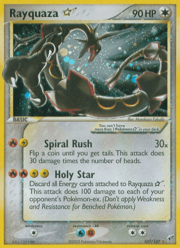 Rayquaza ☆, card 107 from Deoxys