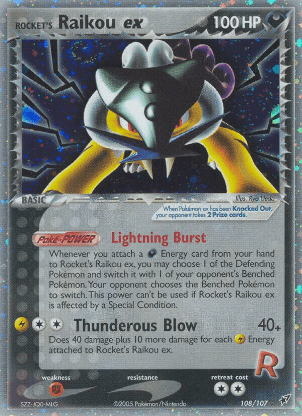 Rocket's Raikou ex, card 108 from Deoxys