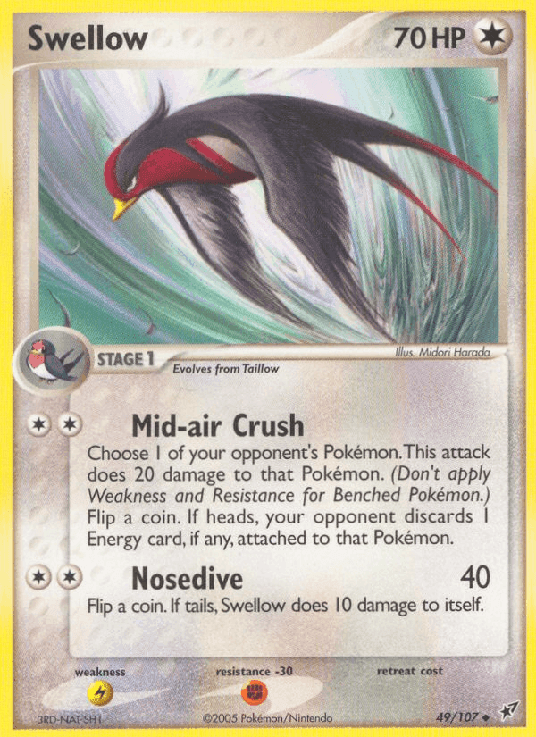 Swellow, carta 49 di EX Deoxys