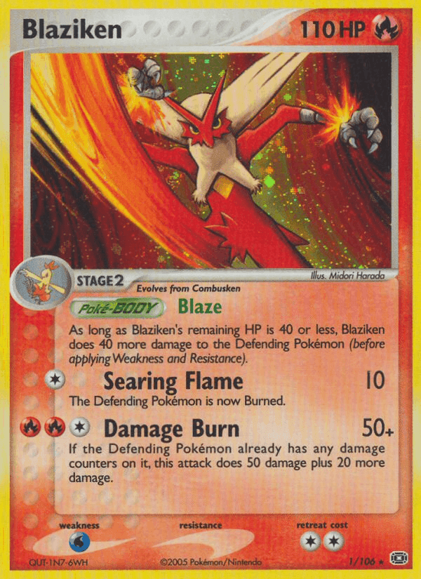 Blaziken, carta 1 di EX Smeraldo