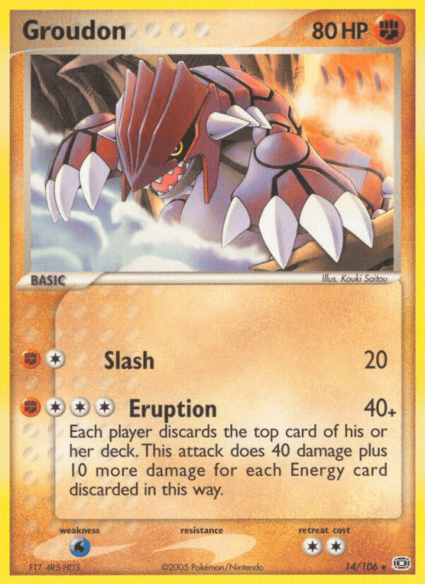 Groudon, carta 14 di EX Smeraldo