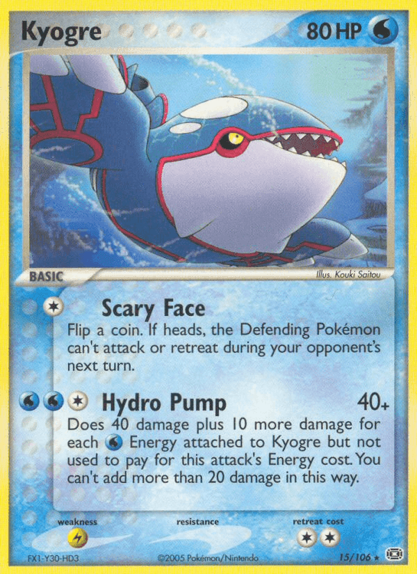 Kyogre, carta 15 di EX Smeraldo