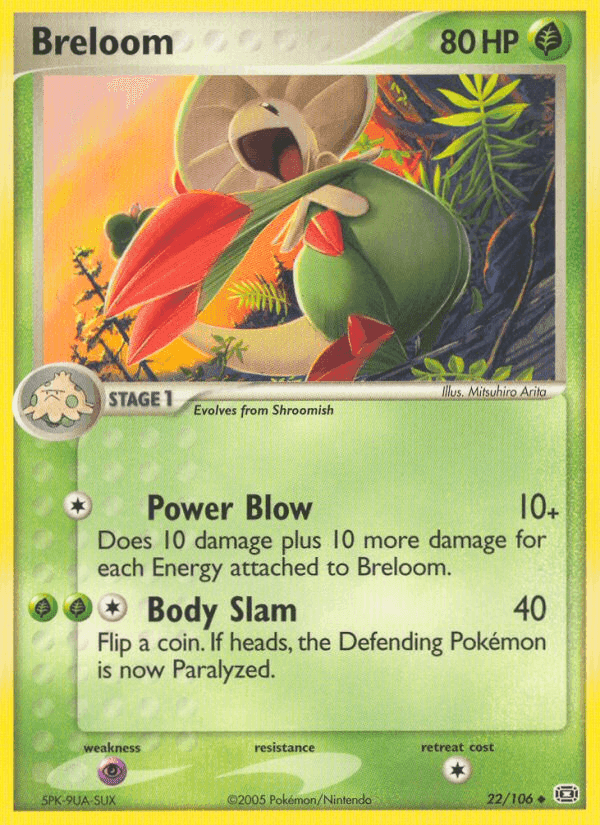 Breloom, carta 22 di EX Smeraldo