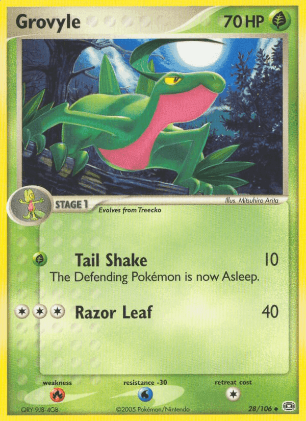 Grovyle, carta 28 di EX Smeraldo