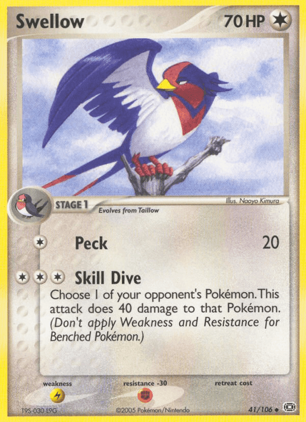 Swellow, carta 41 di EX Smeraldo
