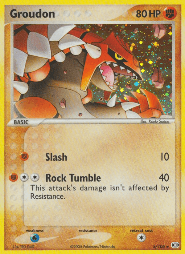 Groudon, carta 5 di EX Smeraldo