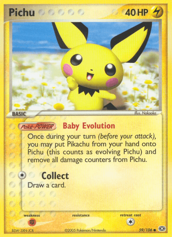 Pichu, carta 59 di EX Smeraldo