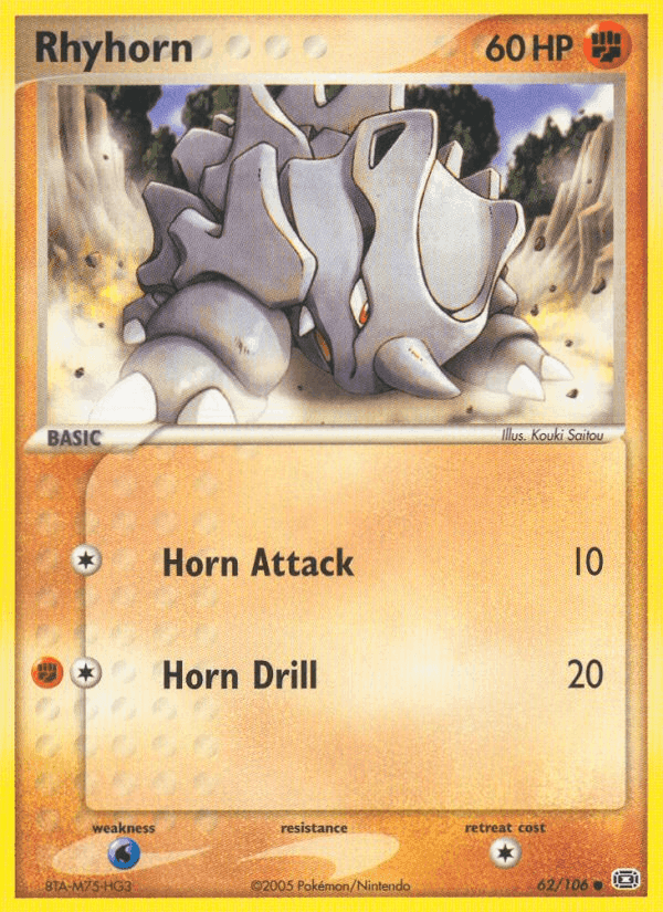 Rhyhorn, card 62 from Emerald