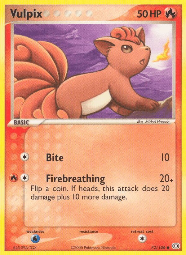 Vulpix, card 72 from Emerald