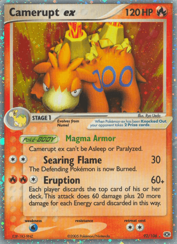 Camerupt ex, card 92 from Emerald