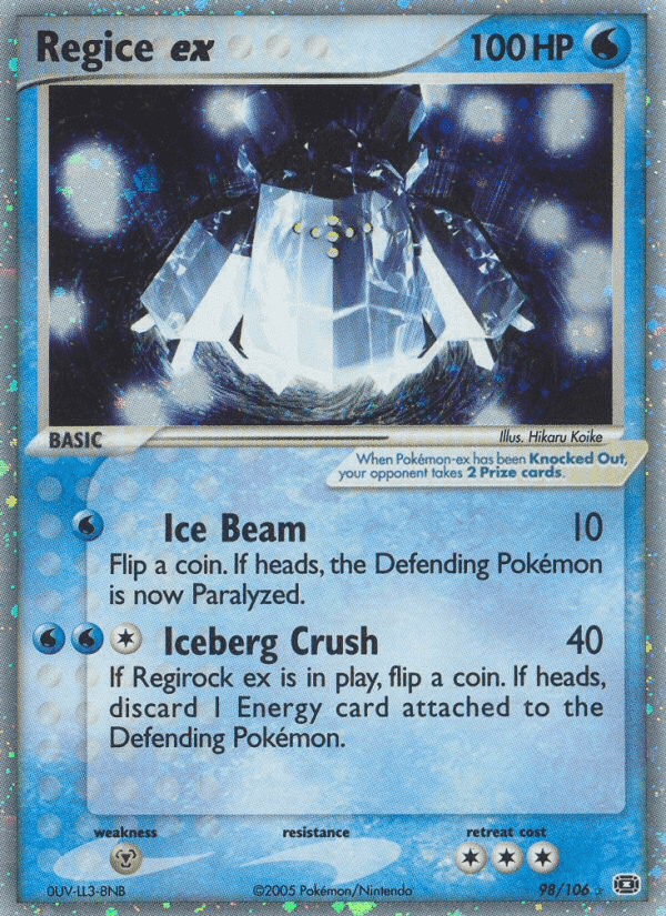 Regice ex, carta 98 di EX Smeraldo