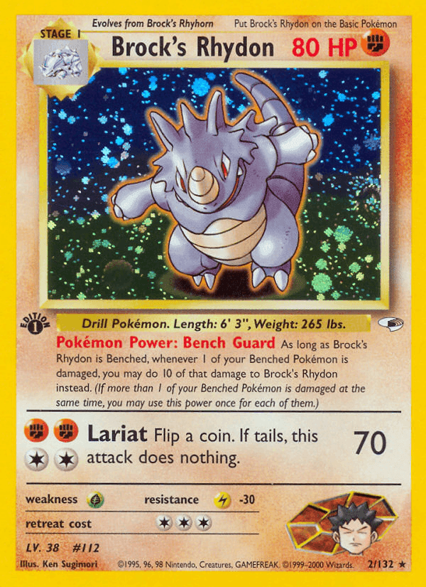 Brock's Rhydon, card 2 from Gym Heroes