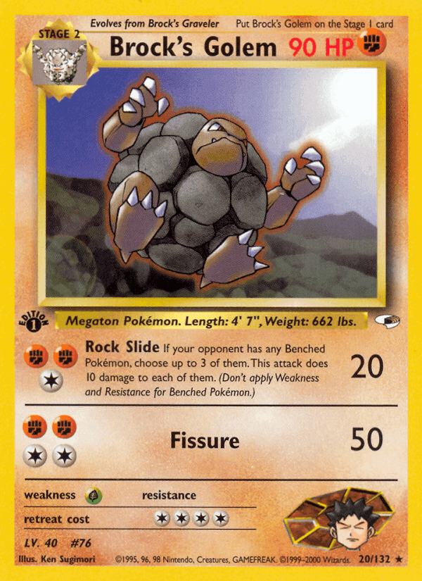 Brock's Golem, carte 20 de Gym Heroes