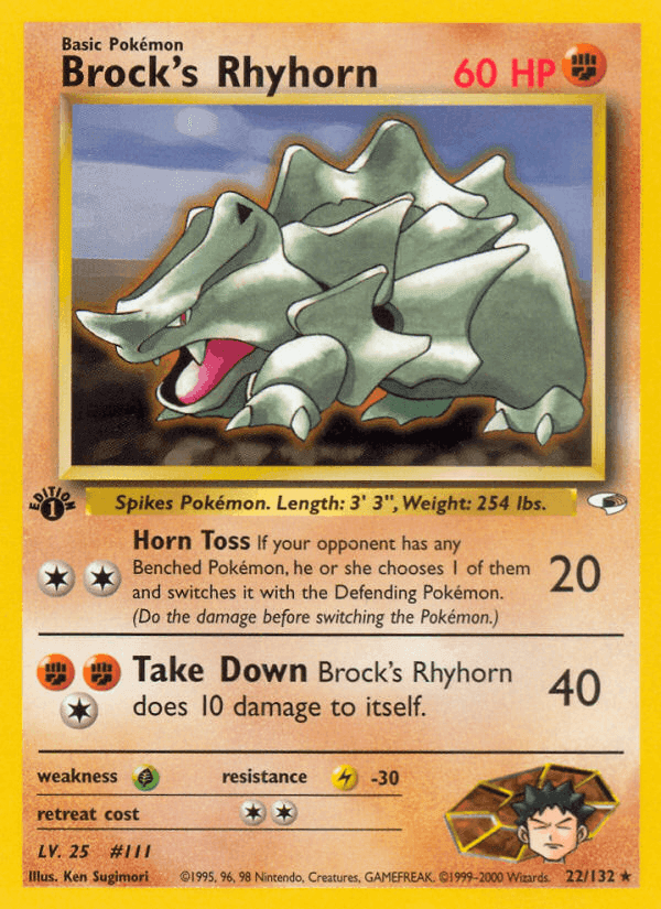 Brock's Rhyhorn, carta 22 di Gym Heroes