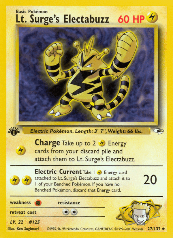 Lt. Surge's Electabuzz, carte 27 de Gym Heroes
