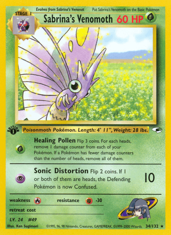 Sabrina's Venomoth, carte 34 de Gym Heroes