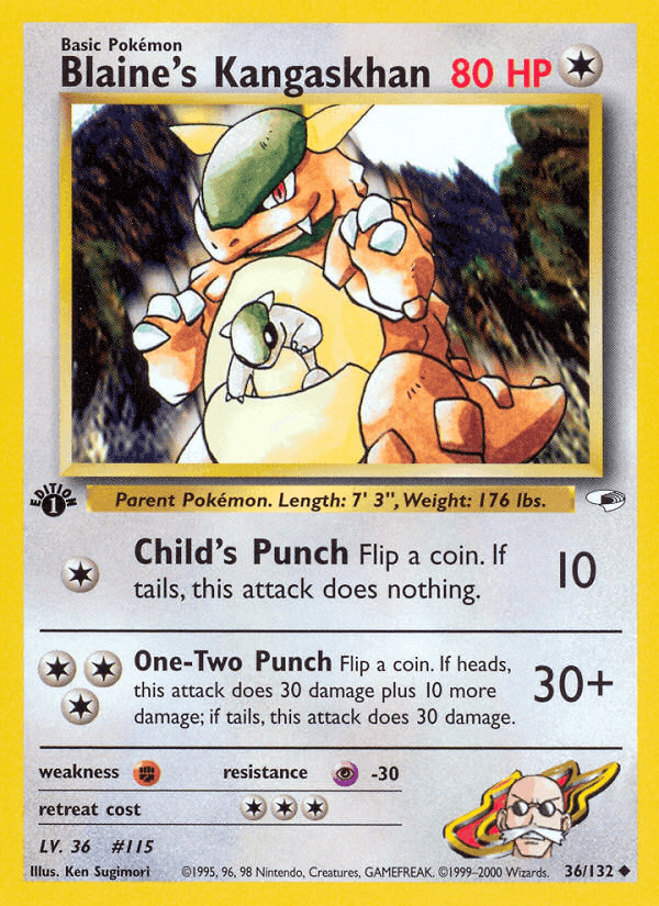 Blaine's Kangaskhan, carte 36 de Gym Heroes