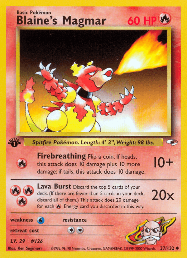 Blaine's Magmar, carte 37 de Gym Heroes