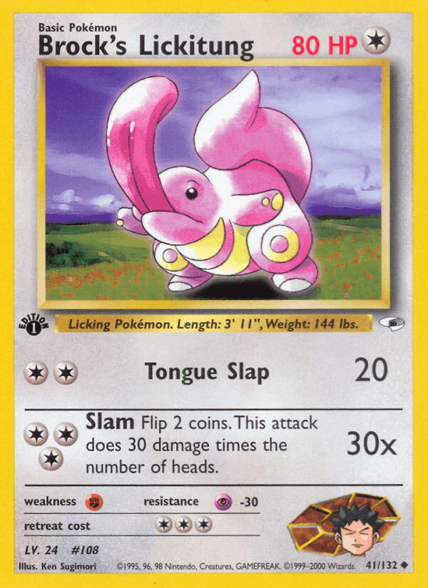 Brock's Lickitung, card 41 from Gym Heroes